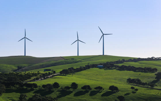 Wind farms on a hill