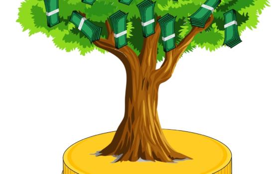 Graphic drawing of a money tree